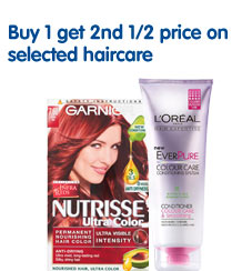 Buy 1 get 2nd half price on selected haircare